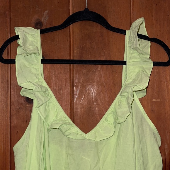 H&M NWT woman’s lime green mid calf ruffle sleeve dress - Picture 3 of 5